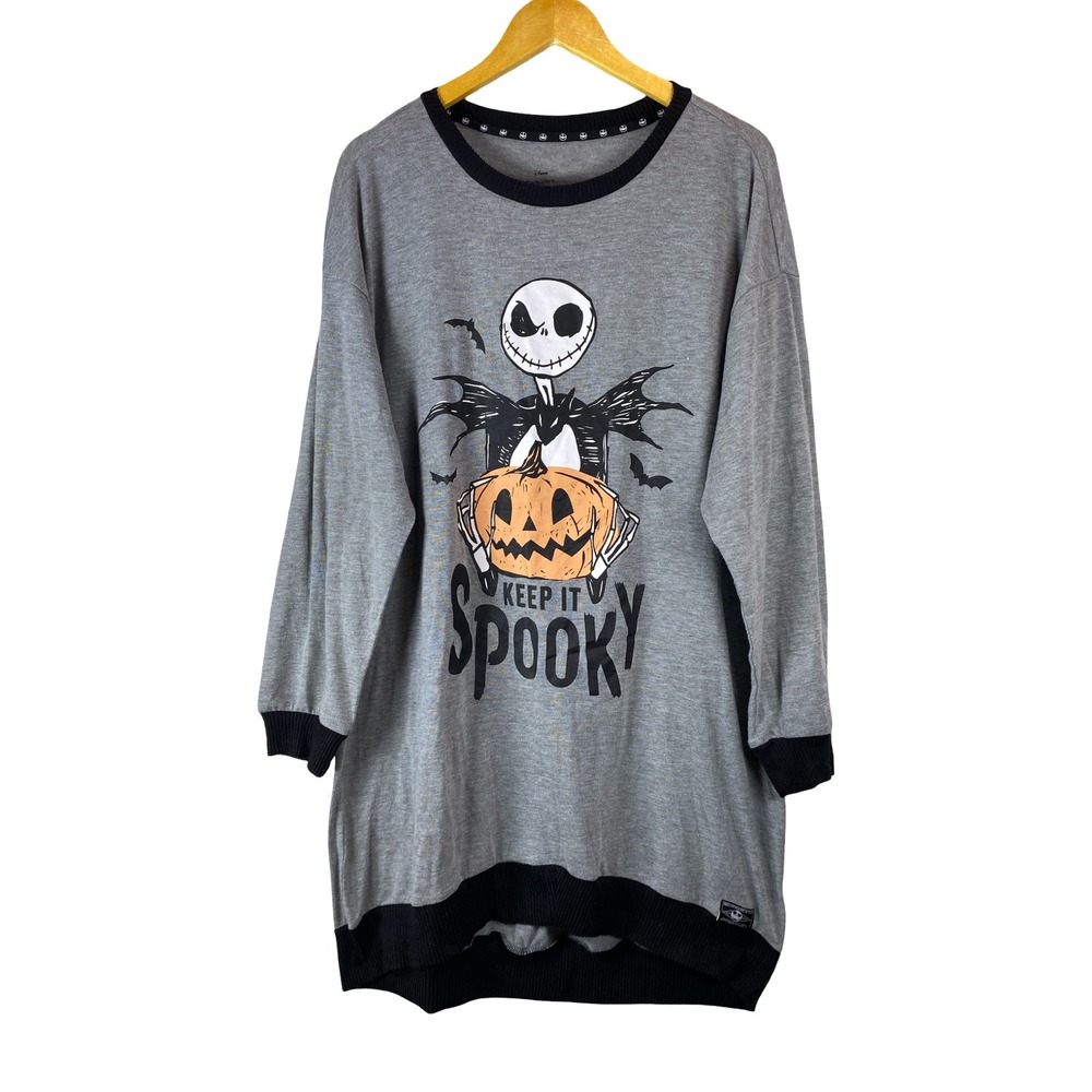 Disney Nightmare Before Christmas Jack Skellington Spooky Sleep Shirt Women XL